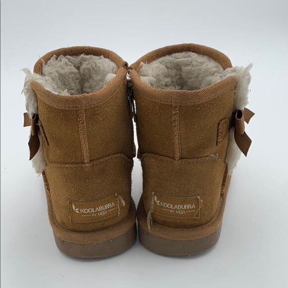 Koolaburra Brown Suede Boots with Bow Detail little girls size 13 - Picture 7 of 9